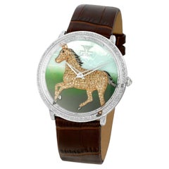 Le Vian Stainless Steel Pony Horse Round Diamond into the Wild Collection Watch