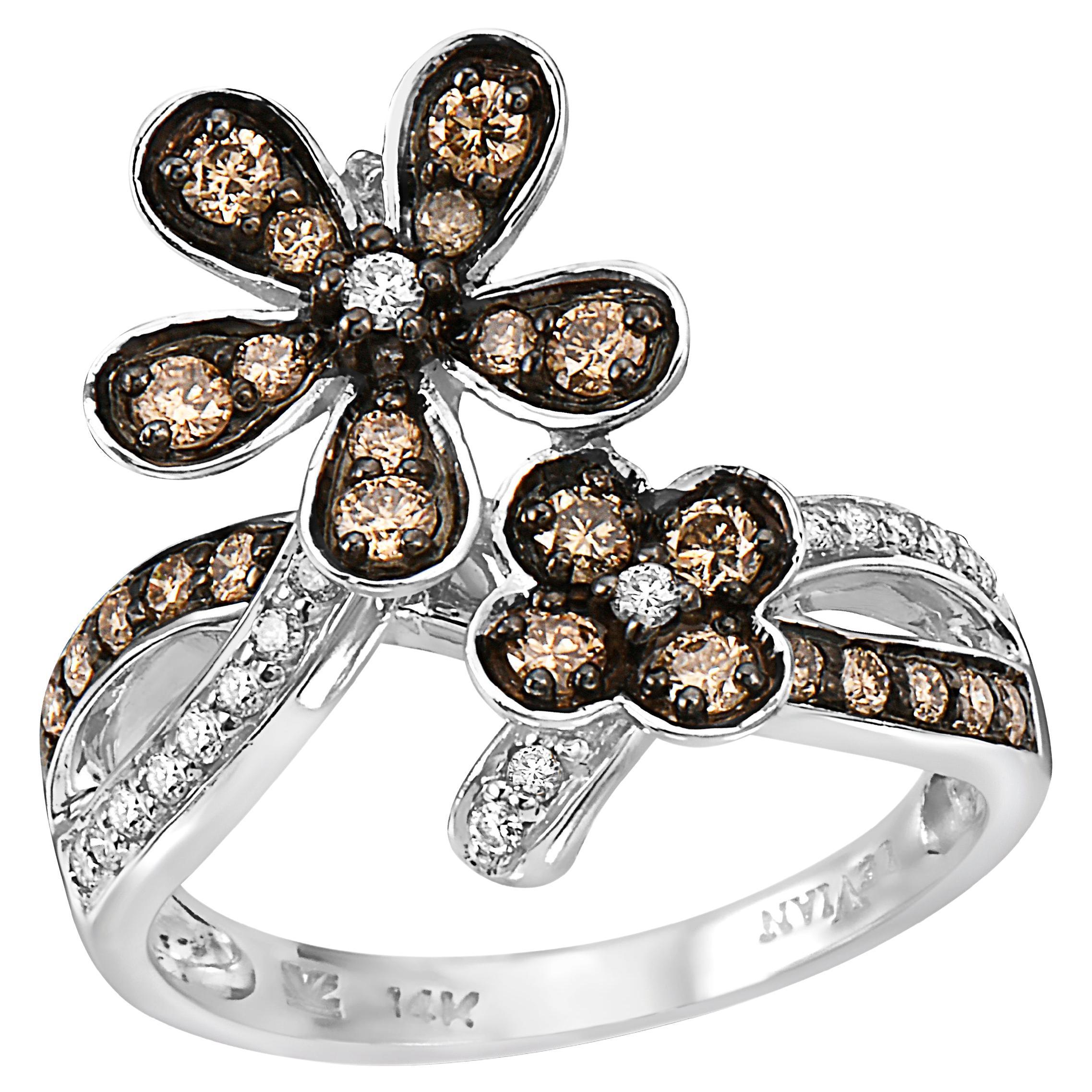 Levian Statement Ring Chocolate White Diamond in 14K Yellow Gold 1 1