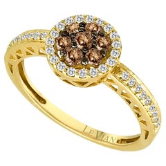 Levian Statement Ring Chocolate White Diamond in 14K Yellow Gold 1 2Cts