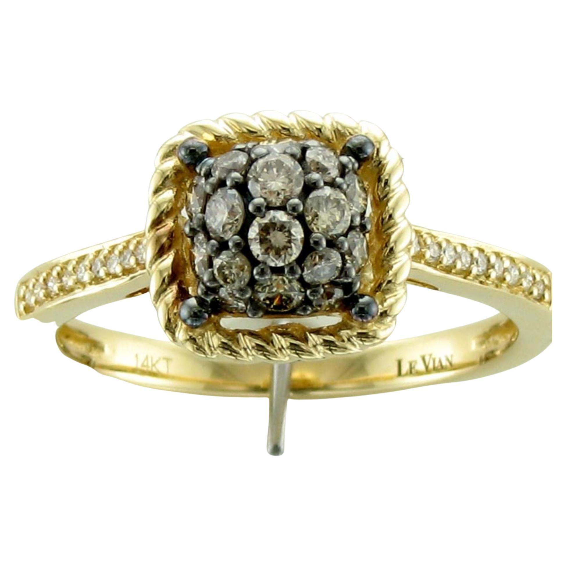 Le Vian Statement Ring Chocolate White Diamond in 14K Yellow Gold 1
