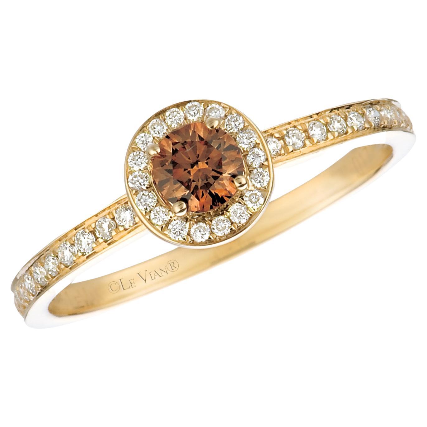 Levian Statement Ring Chocolate White Diamond in 14K Yellow Gold 5 8Cts
