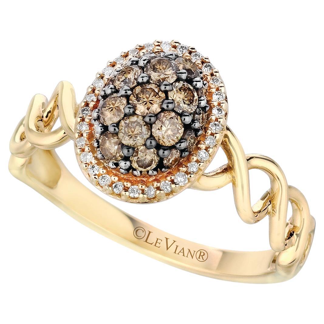 Levian Statement Ring Chocolate White Diamond in 14K Yellow Gold 3 8Cts