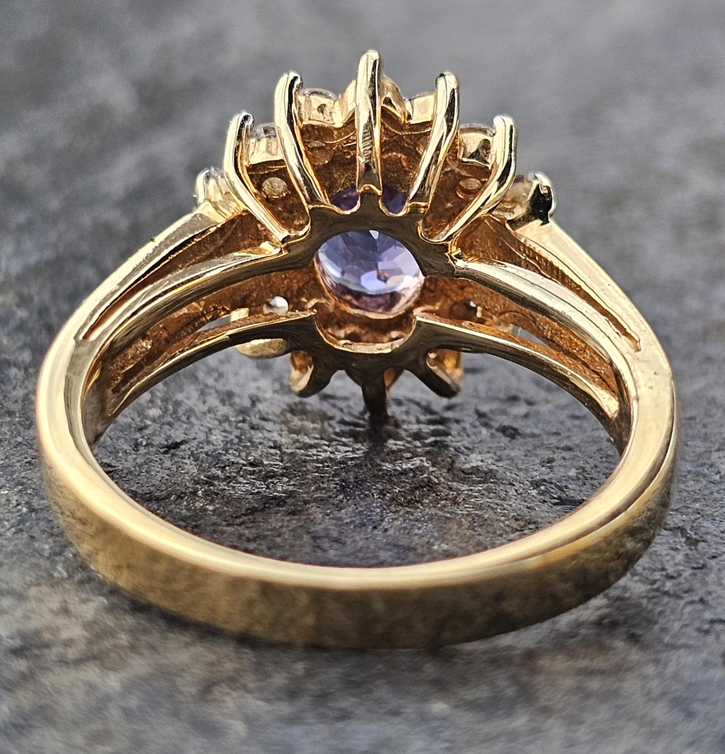 Levian Tansanit Diamant Ring Halo 18k Gelbgold Oval 7,3g sz 7 im Angebot 3