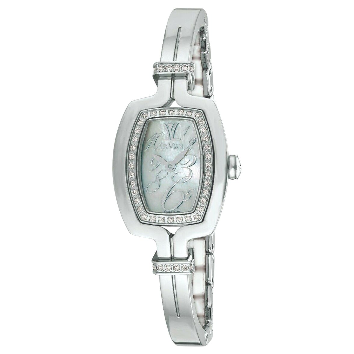 LeVian Time Armreif Uhr Vanilla Diamanten Edelstahl
