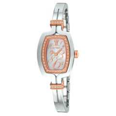 LeVian Montre-bracelet jonc d'horlogerie Vanilla en acier inoxydable et diamants