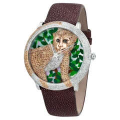 Reloj LeVian Time Monkey Blanco/Negro/Chocolate Diamantes Acero inoxidable