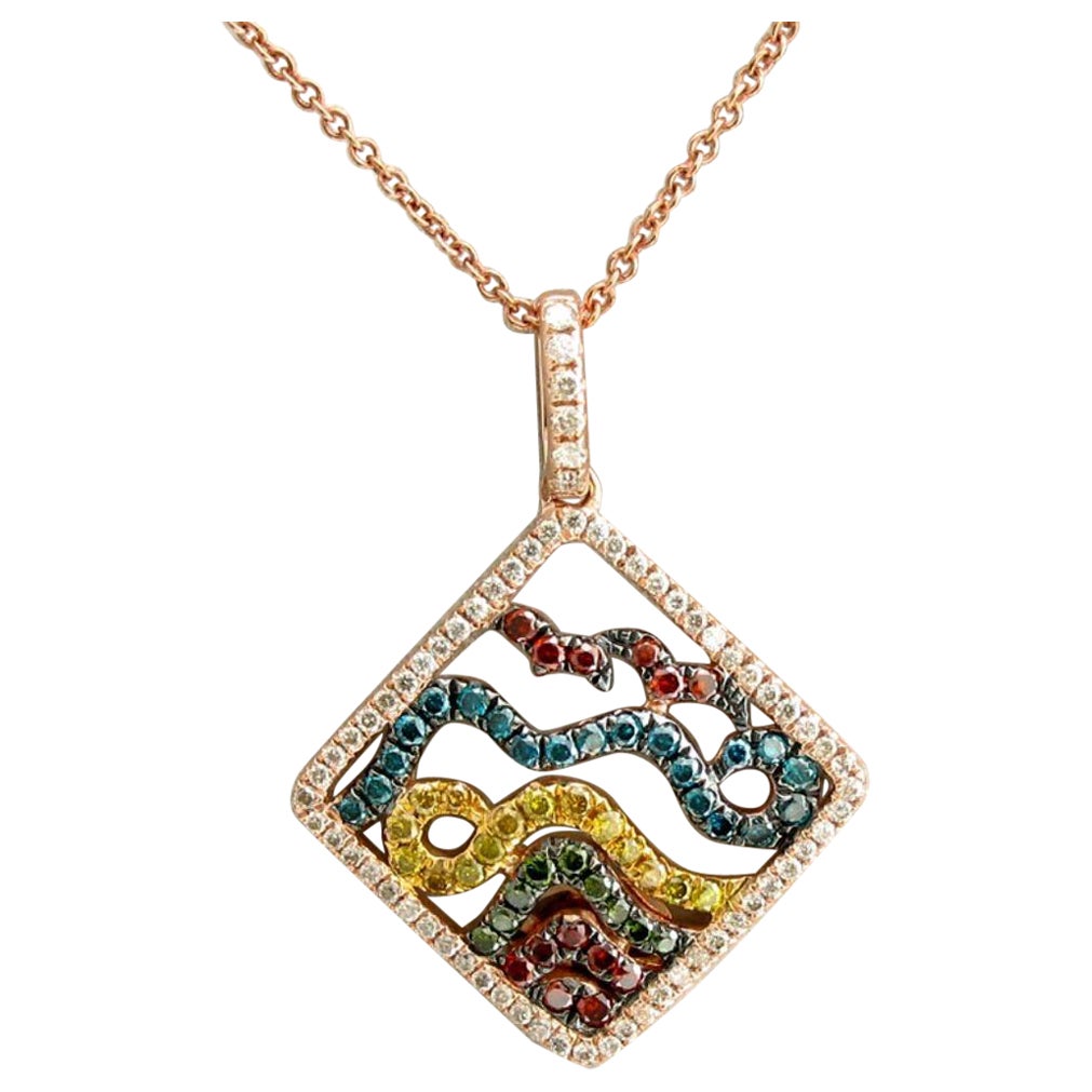 Weißer Diamant-Anhänger aus 14 Karat Roségold von LeVian