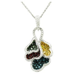 LeVian Pendentif en or blanc 14 carats avec diamants blancs