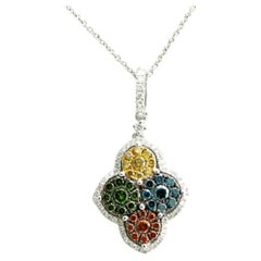 Levian White Diamond Pendant In 14K White Gold