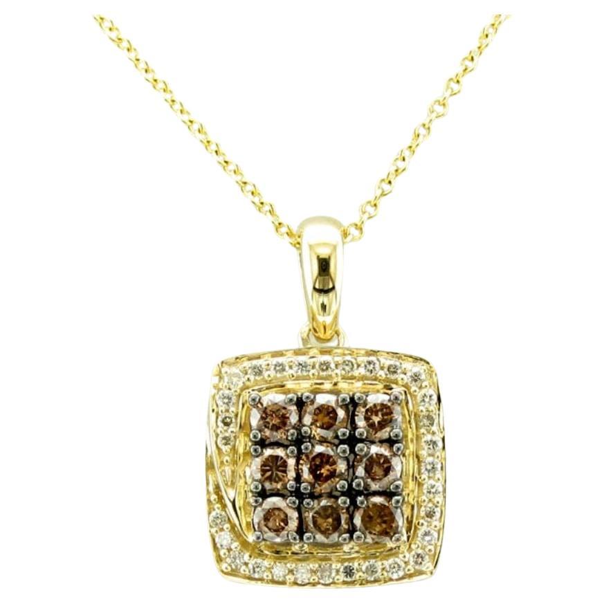 Levian White Diamond Pendant in 14K Yellow Gold For Sale