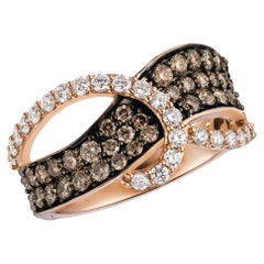 Levian White Diamond Ring In 14K Rose Gold Size 7