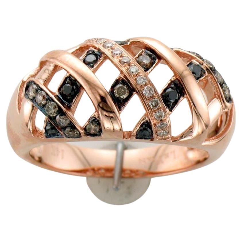 Le Vian White Diamond Ring in 14k Rose Gold For Sale