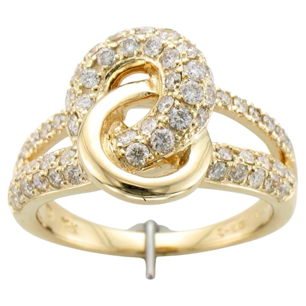 Le Vian White Diamond Ring in 14K Yellow Gold For Sale