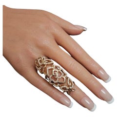 Levian Whole Finger Ring 14k Rose Gold 1 5/8ct Diamond Flowers Butterfly Sz 7
