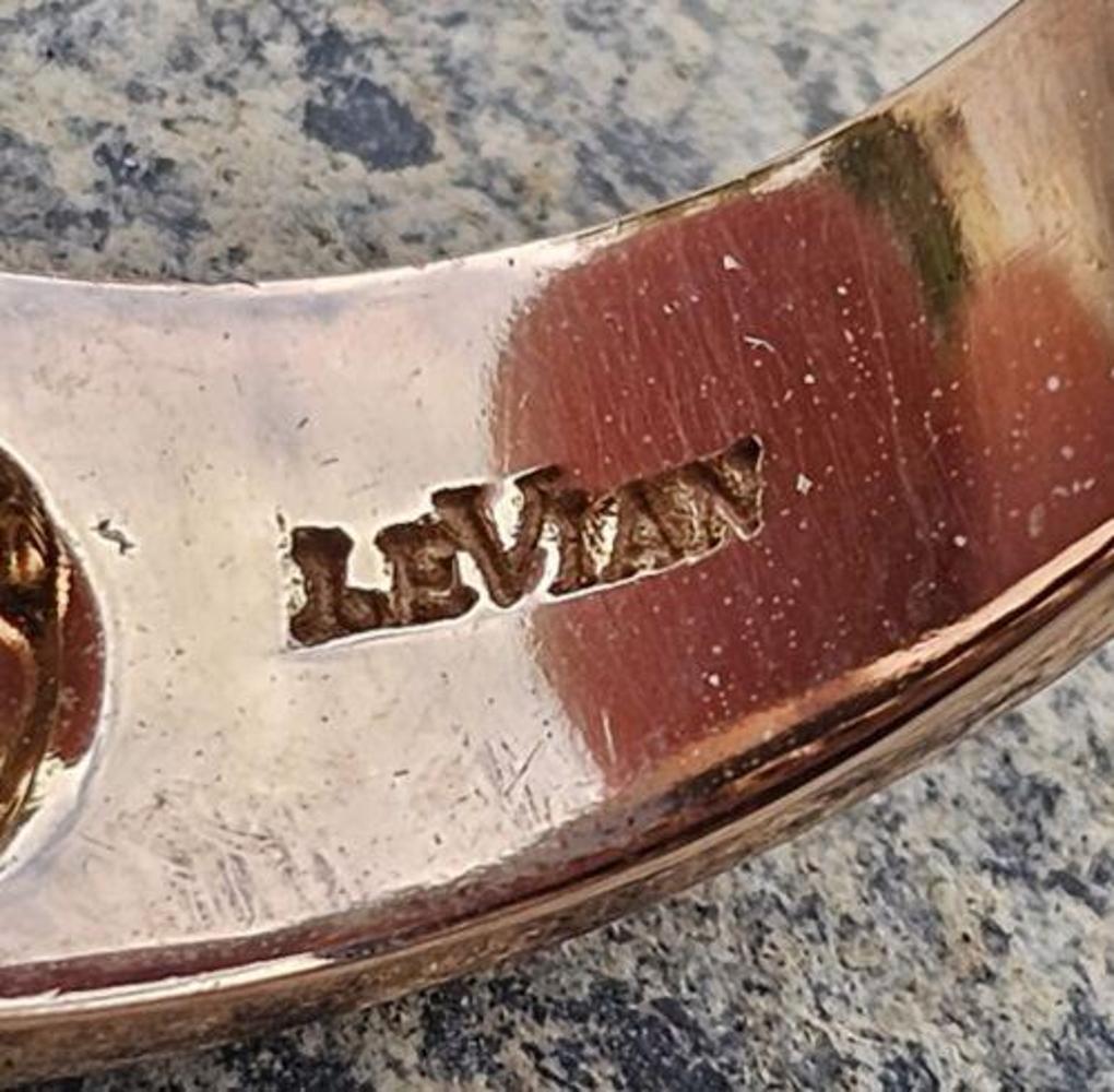 Women's Levian Wide Band Ring Princess Cut Pink Sapphire Diamond 14k Rose Gold Sz 7 For Sale
