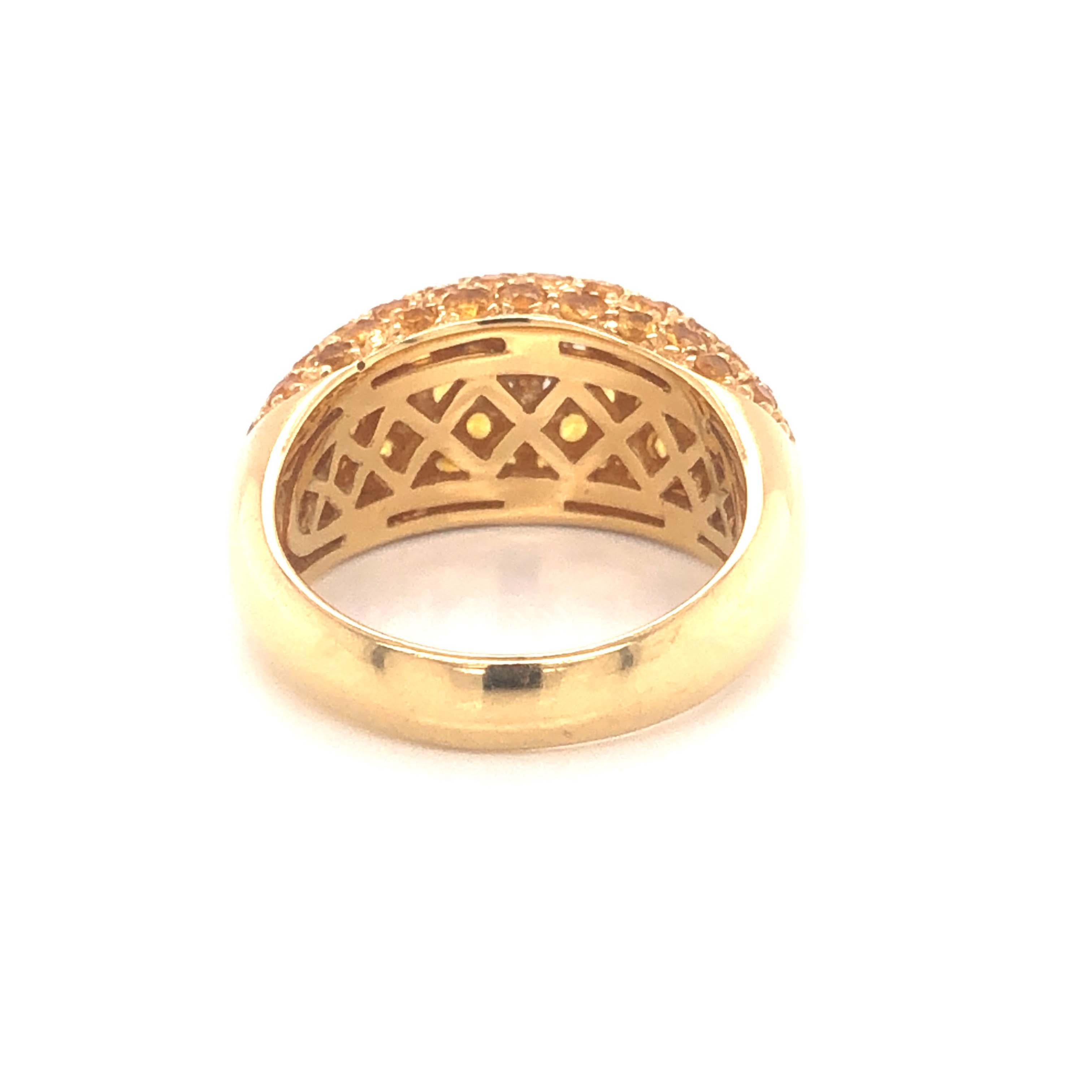 Le Vians Gelber Saphir und Diamant Dome Ring, 18k Gelbgold im Angebot 2