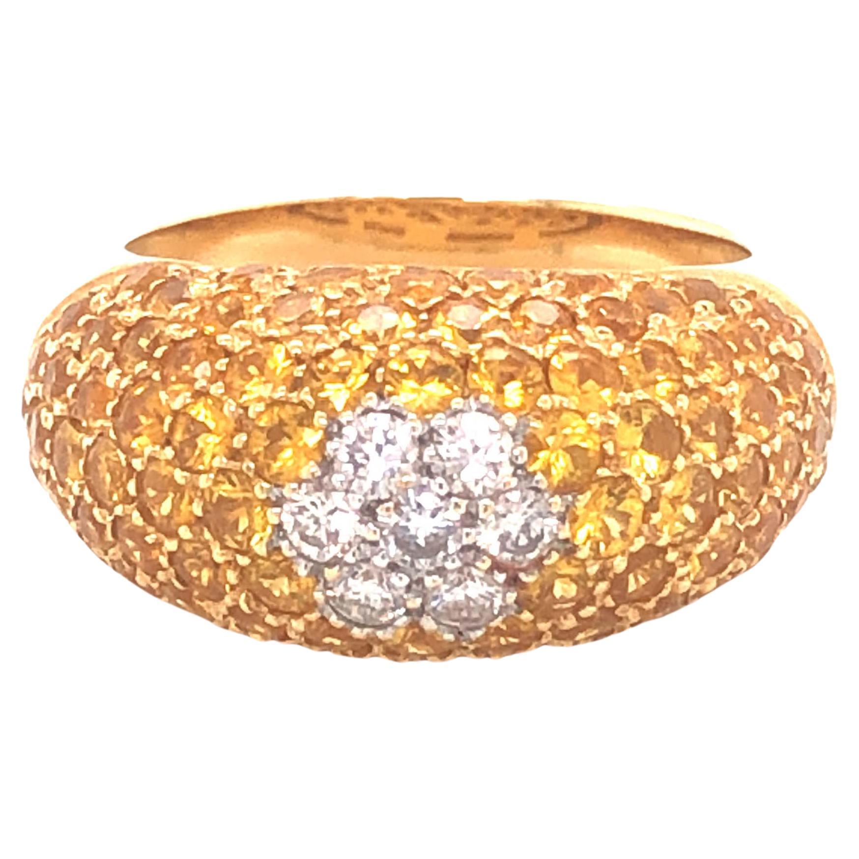 Le Vians Gelber Saphir und Diamant Dome Ring, 18k Gelbgold im Angebot
