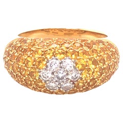 Le Vians Gelber Saphir und Diamant Dome Ring, 18k Gelbgold