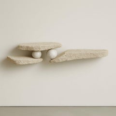 Leviose Unique Console in Travertine Stone & Steel by Andres Monnier