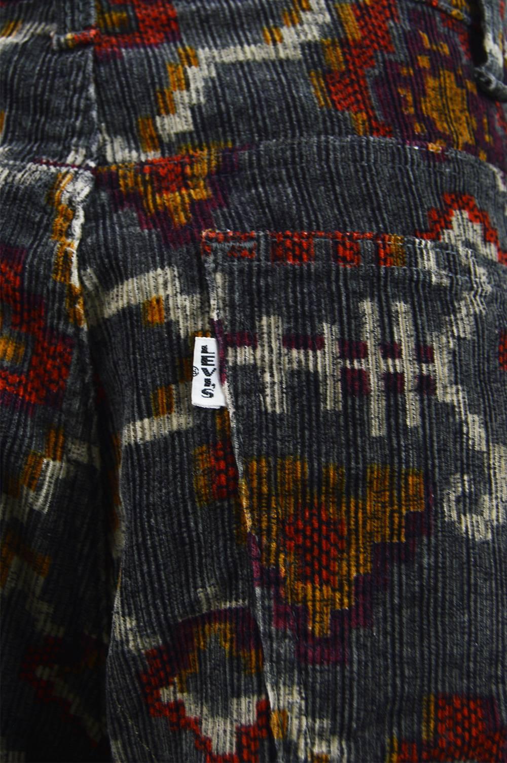 Levi's Big 'E' Vintage 1960s White Tab Men's Aztec Print Corduroy