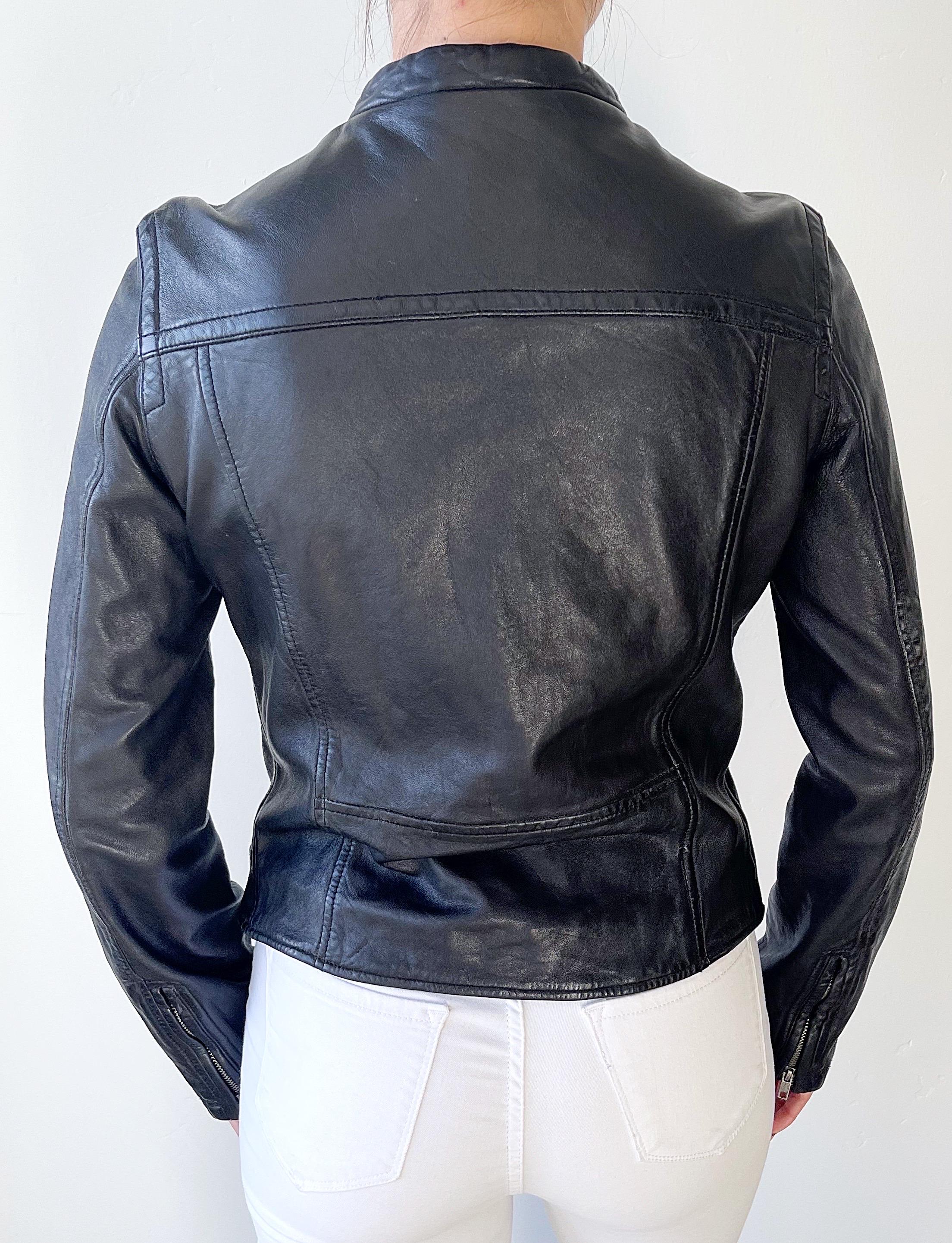 Chaqueta de vuelo bomber mediana de piel negra para mujer Levi's Made and Crafted en venta 5