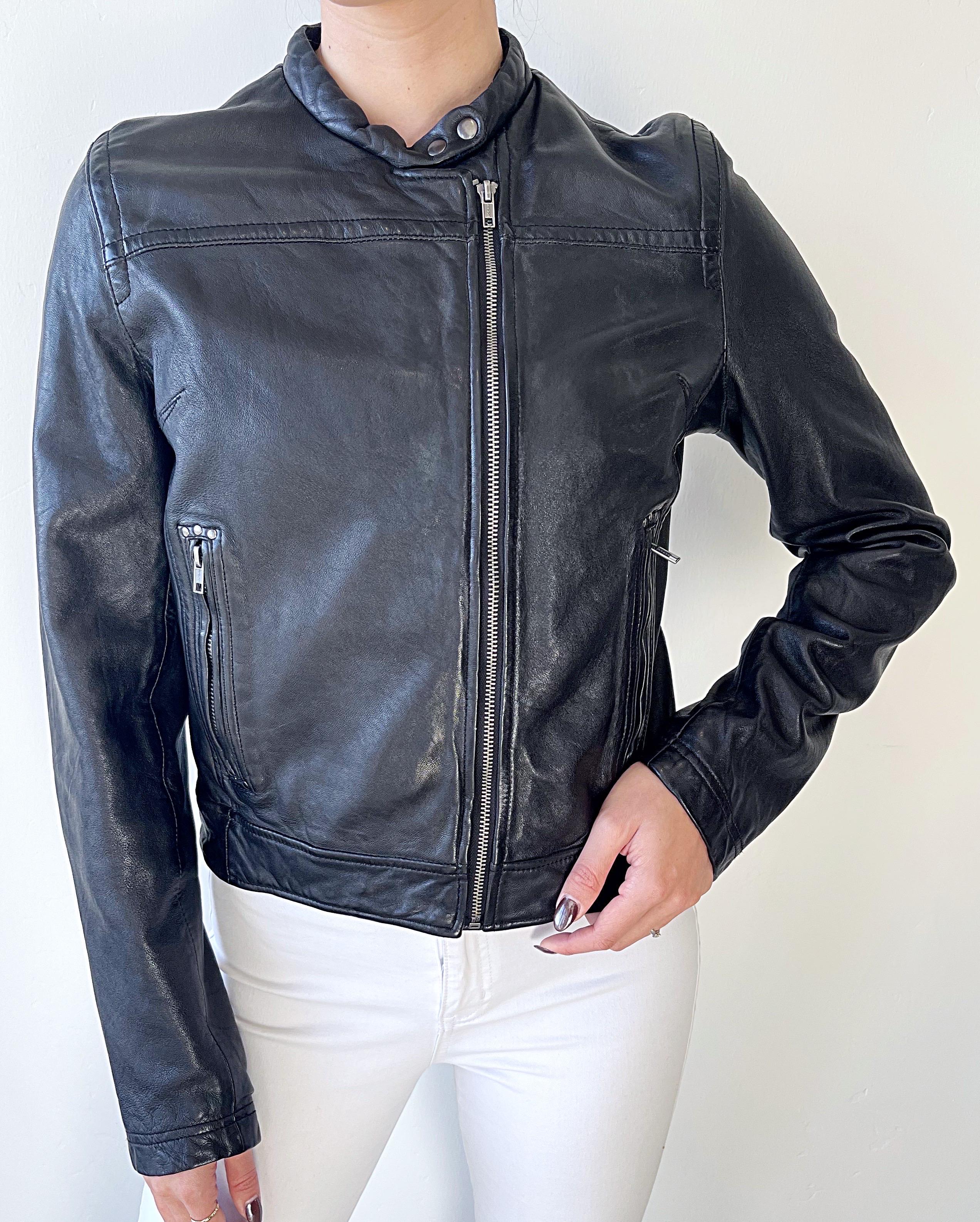 Chaqueta de vuelo bomber mediana de piel negra para mujer Levi's Made and Crafted en venta 9