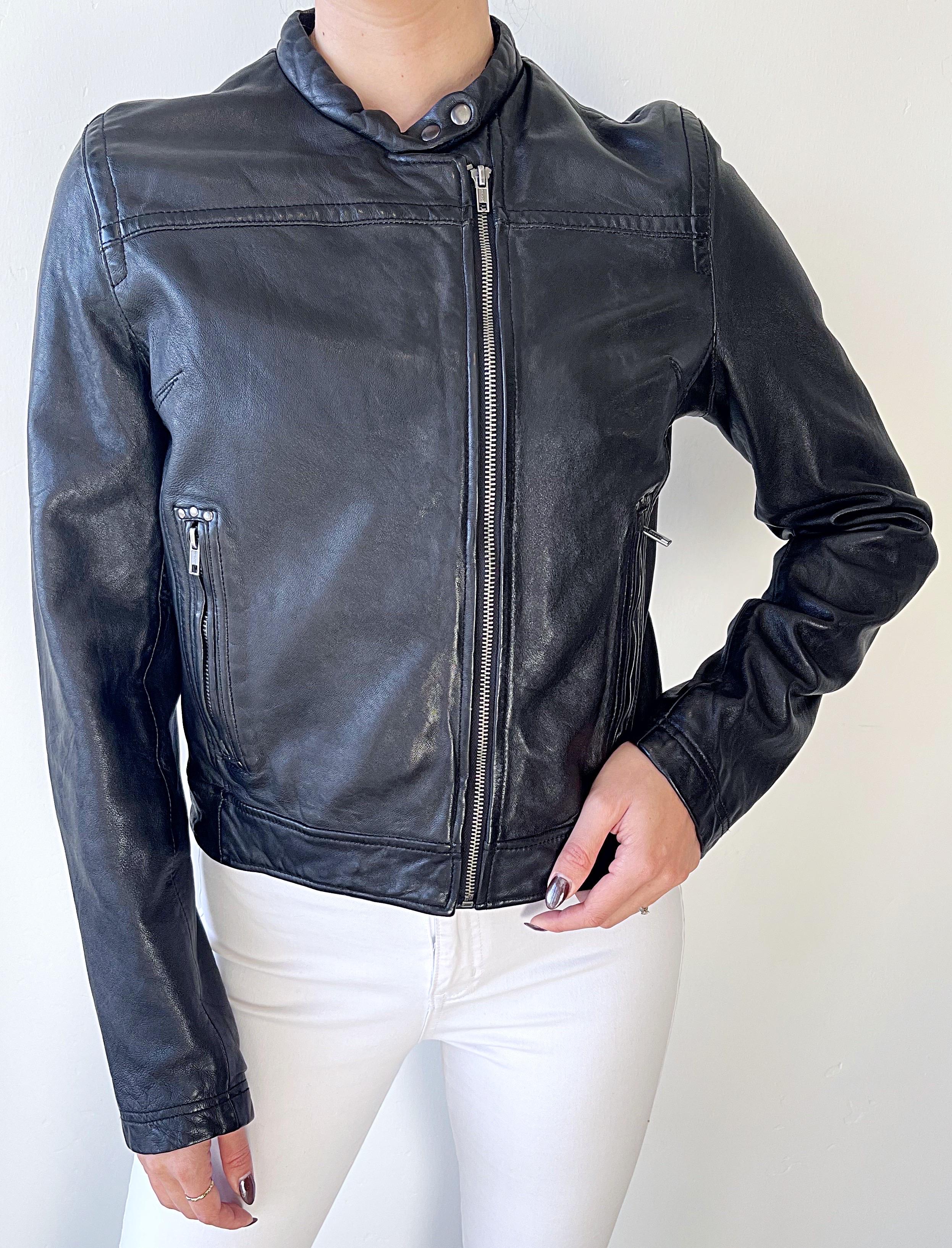 Chaqueta de vuelo bomber mediana de piel negra para mujer Levi's Made and Crafted en venta 11