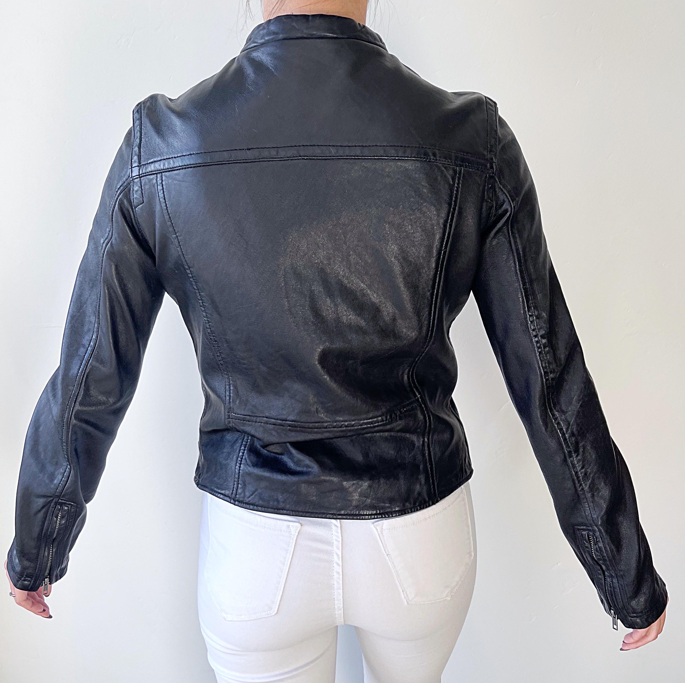 De las mujeres Chaqueta de vuelo bomber mediana de piel negra para mujer Levi's Made and Crafted en venta