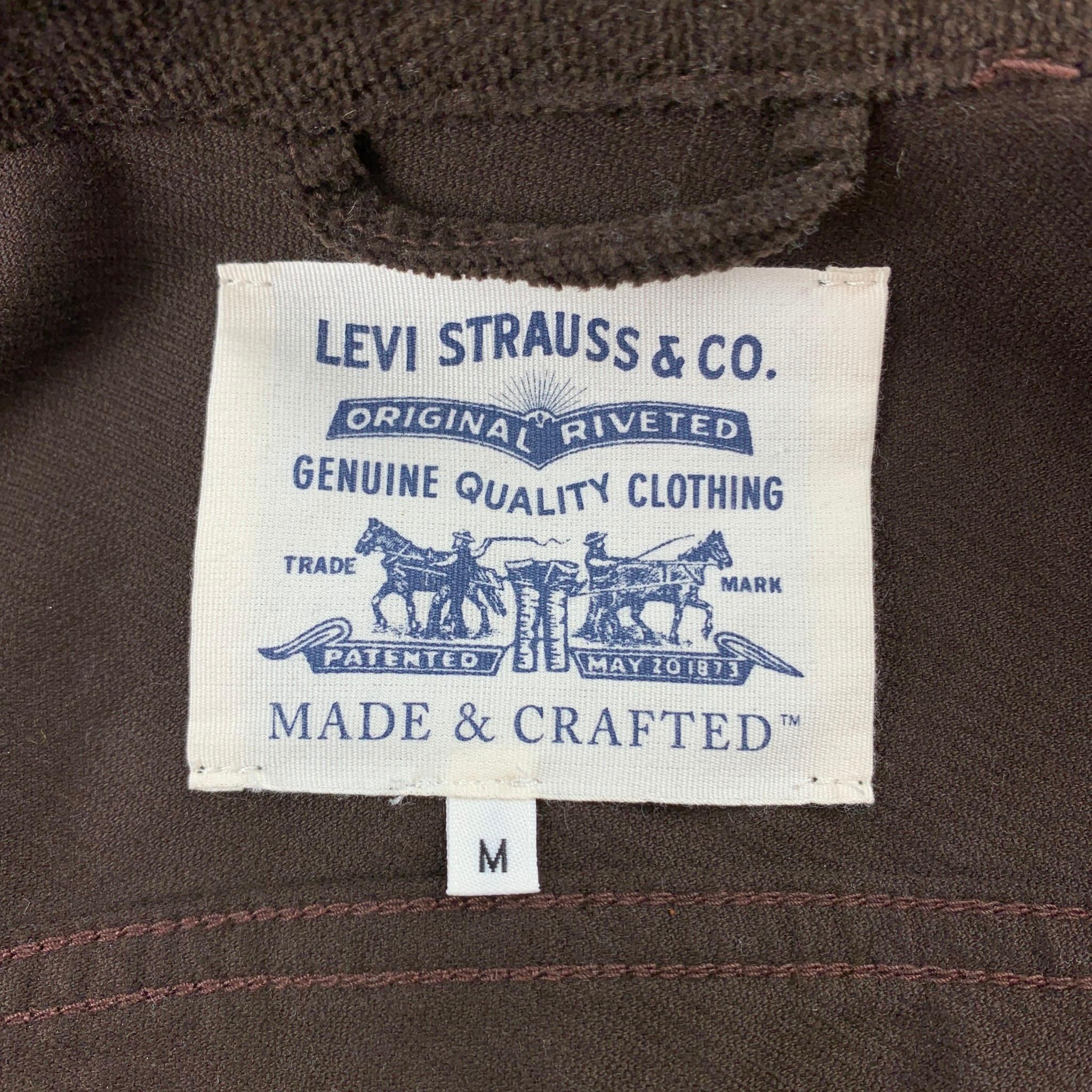 Black LEVI'S MADE & CRAFTED Size M Brown Corduroy Cotton Trucker Jacket