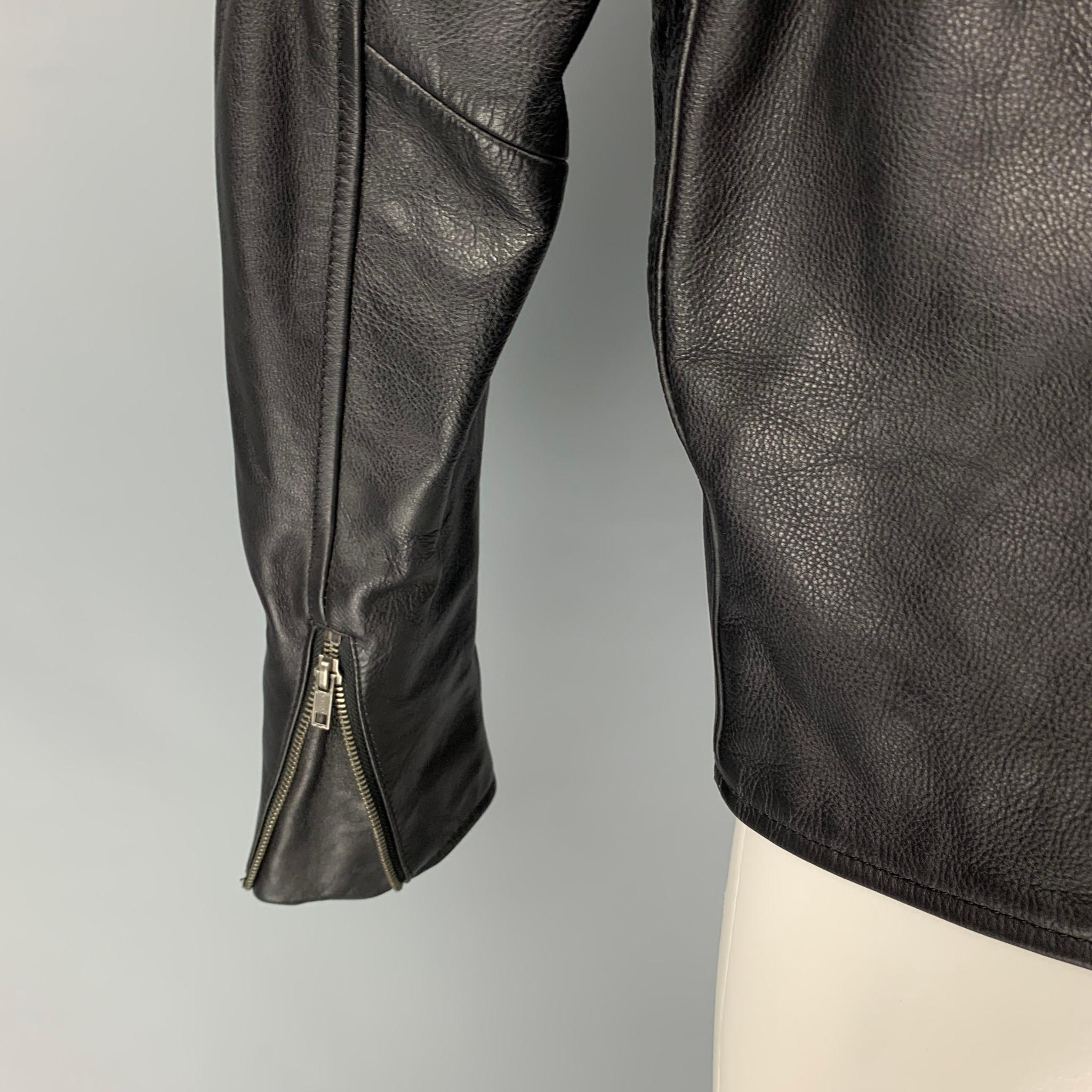 LEVI'S MADE & CRAFTED Size S Black Leather Biker Jacket In New Condition In San Francisco, CA