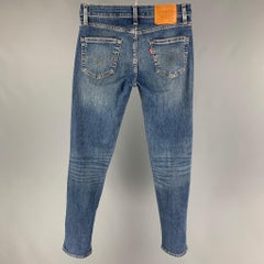 Jeans skinny Levi's Premium en coton délavé bleu, taille 29, avec braguette à fermeture éclair