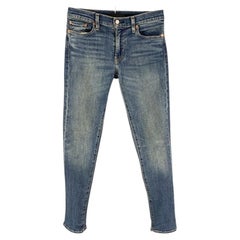 Jeans skinny Levi's Premium en coton délavé bleu, taille 29, avec braguette à fermeture éclair
