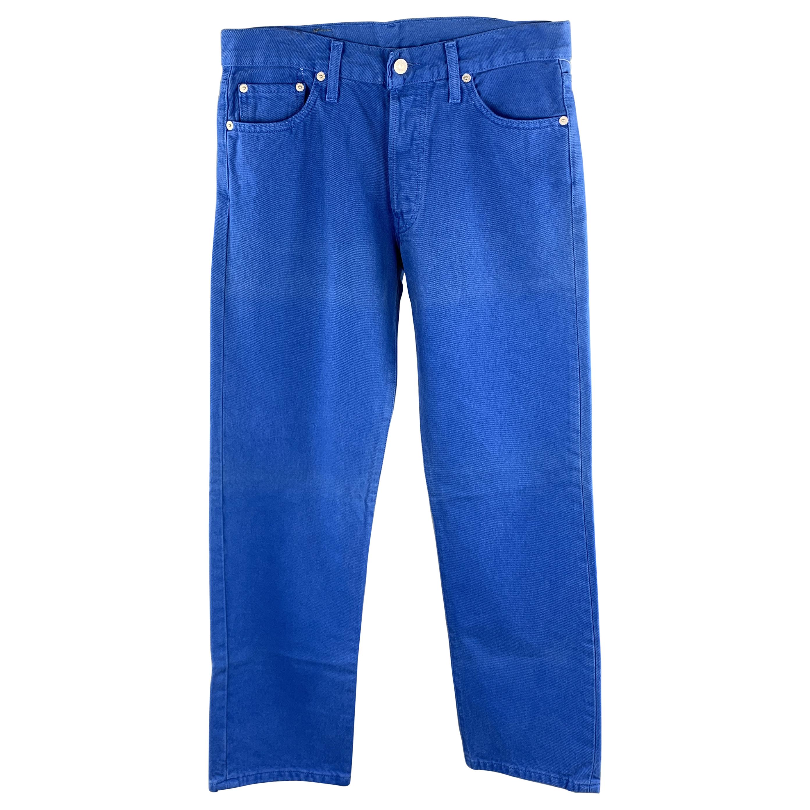 LEVI'S Size 30 Royal Blue Solid Cotton Button Fly Casual Pants