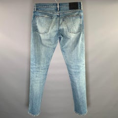 LEVI'S Size 32 Blue Tan Cotton Blend Straight Denim Jeans