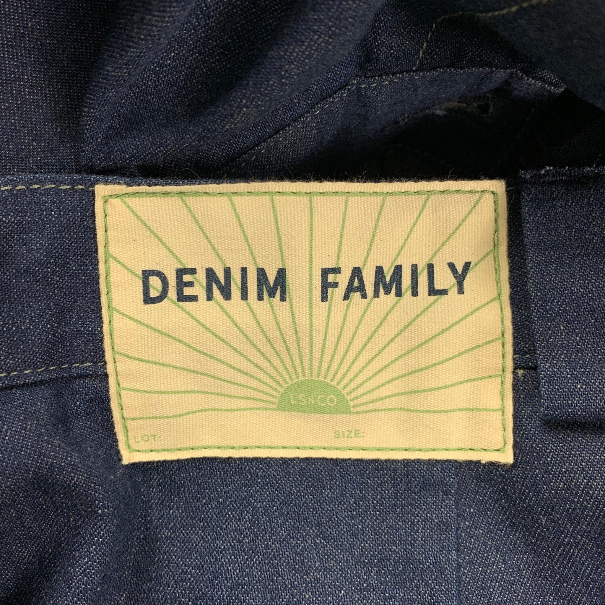 LEVI'S Größe 32 Indigofarbene plissierte Denim-Familien-Shorts aus Baumwolle im Zustand „Gut“ in San Francisco, CA