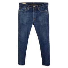 LEVI'S Taille 33 Jean slim en coton lavé bleu