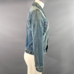 LEVI'S Truckerjacke aus gewaschener Baumwolle in Blau und Hellblau, Größe M