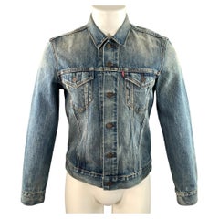 LEVI'S Truckerjacke aus gewaschener Baumwolle in Blau und Hellblau, Größe M