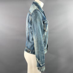 LEVI'S Truckerjacke aus gewaschener Baumwolle, Größe M, blau