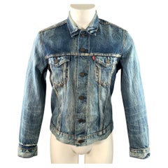 LEVI'S Truckerjacke aus gewaschener Baumwolle, Größe M, blau