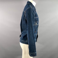 LEVI'S Dagger-Jacke in Größe M, marineblau-indigo, aus plissierter Baumwolle