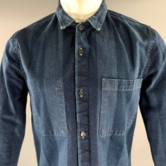 LEVI'S Baumwollhemdjacke in Größe S, marineblau mit Streifen