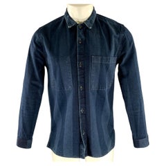 LEVI'S Baumwollhemdjacke in Größe S, marineblau mit Streifen
