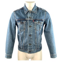 LEVI'S Truckerjacke aus gewaschener Baumwolle, Größe S, blau