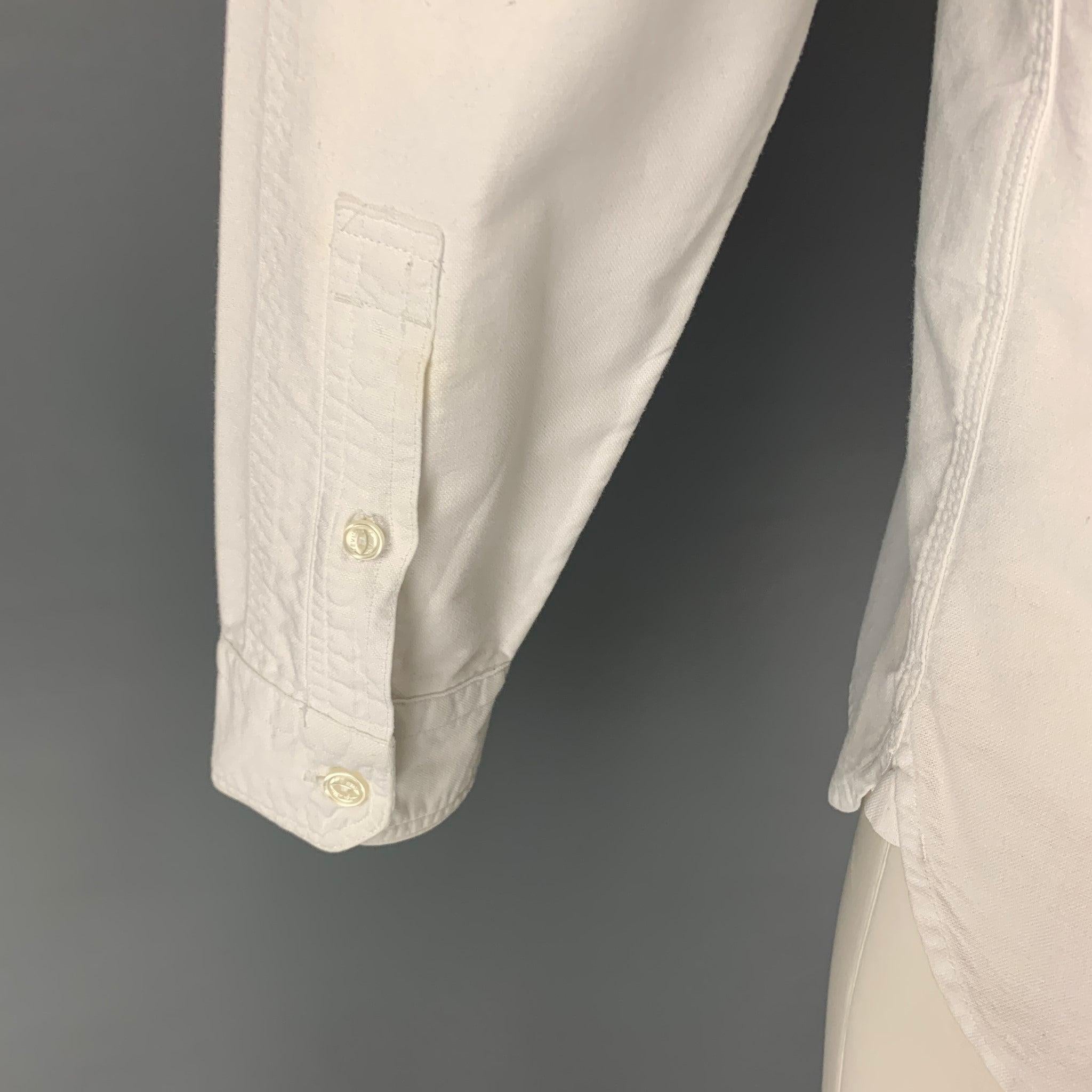 Men's LEVI'S Size S White Cotton Button Up Long Sleeve Shirt For Sale