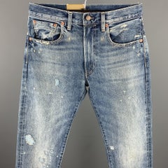 LEVI'S VINTAGE CLOTHING 551 Z Size 29 Blue Wash Selvedge Denim Zip Up Jeans