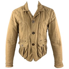 LEVI'S VINTAGE CLOTHING Giacca da lavoro con bottoni in cotone invecchiato taglia M Khaki