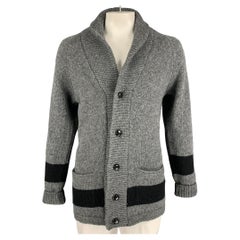 LEVI'S VINTAGE CLOTHING Size S Dark Gray & Black Knitted Wool Cardigan