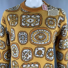 LEVI'S VINTAGE Size XL Tan Yellow Knitted Wool Blend Crewneck Sweater