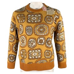 LEVI'S VINTAGE Size XL Tan Yellow Knitted Wool Blend Crewneck Sweater